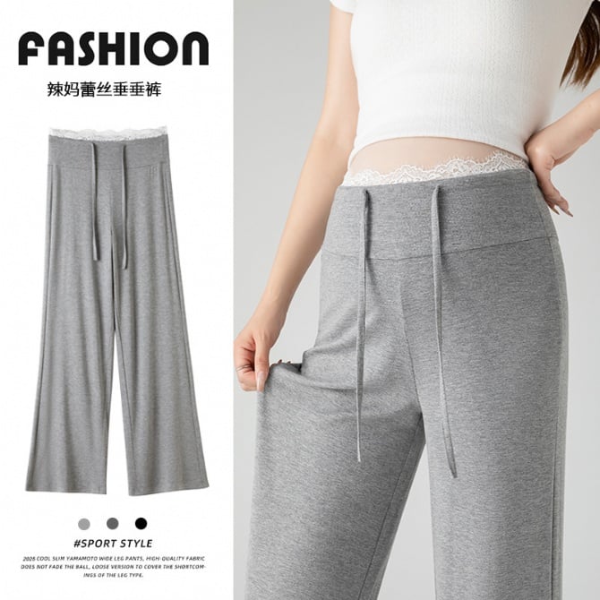Maternity Wide-Leg Pants – Adjustable Waist