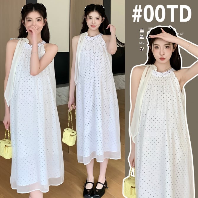 French Polka Dot Maternity Dress