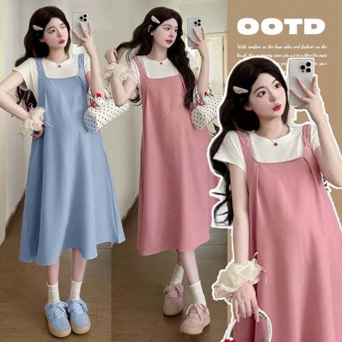 New Tencel Denim Loose-Fit Two-Piece Dress Set
