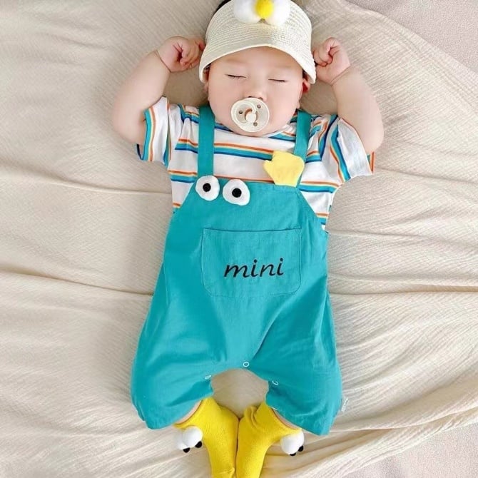 Baby Boy Rainbow Striped Romper