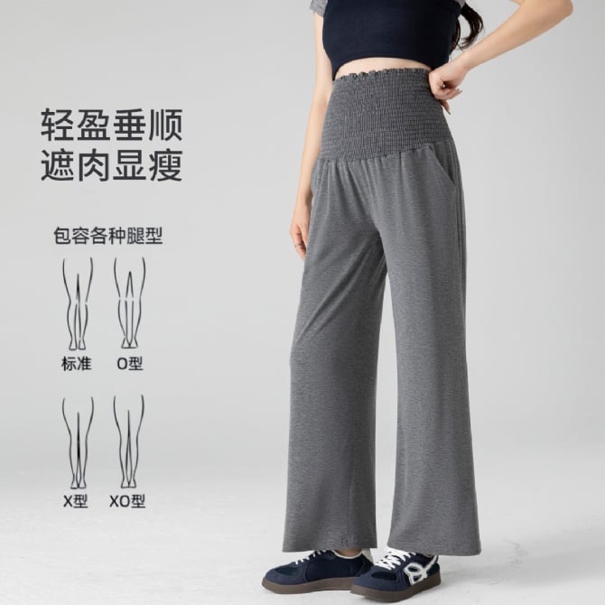 Petite Maternity Wide-Leg Cropped Pants