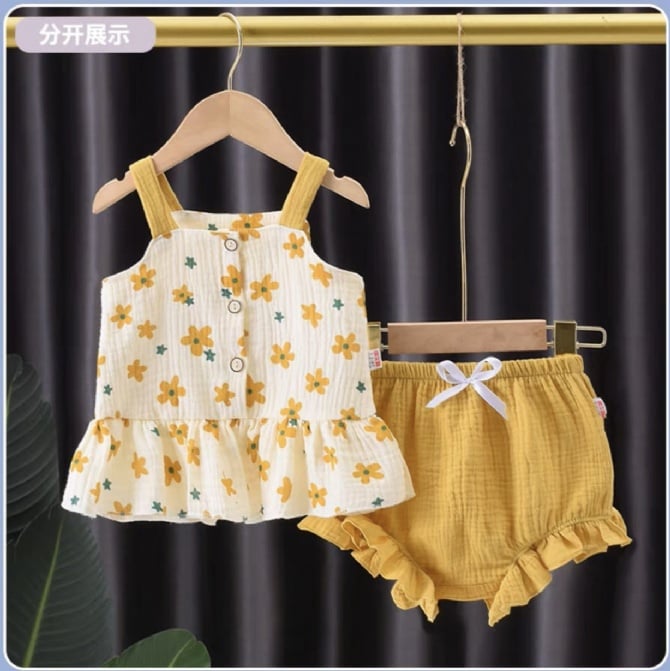 Baby Girl Summer Gauze 2-Piece Set