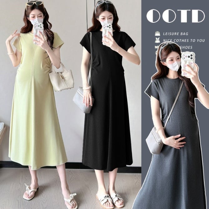 Summer Korean Style Maternity T-Shirt Dress
