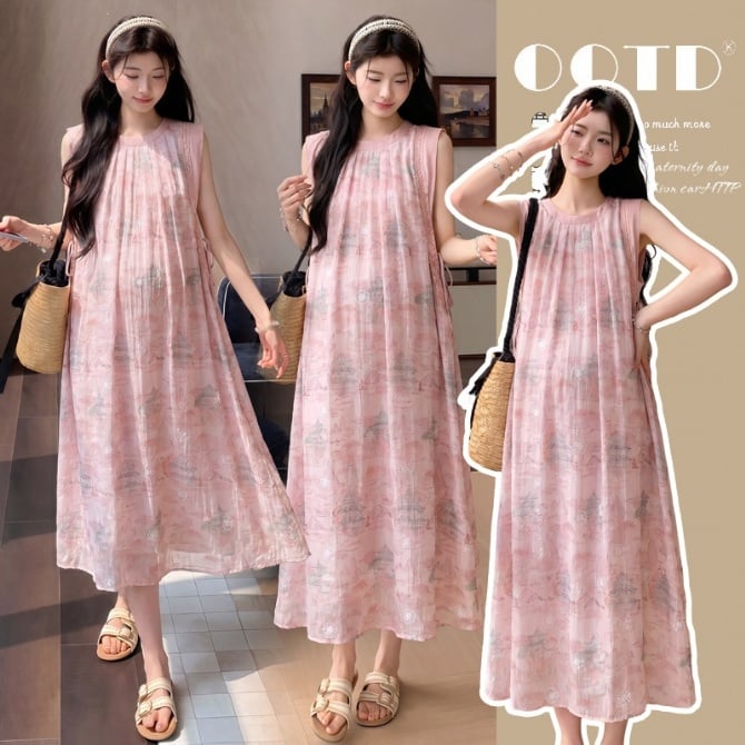 Summer French Style Elegant Vacation Long Dress