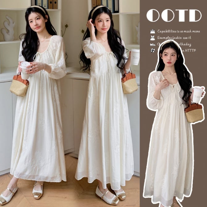 Maternity Embroidered Dress