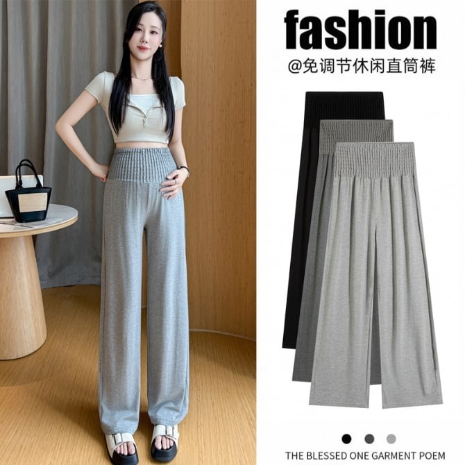 Maternity Wide-Leg Pants – Belly Support, Casual & Comfortable