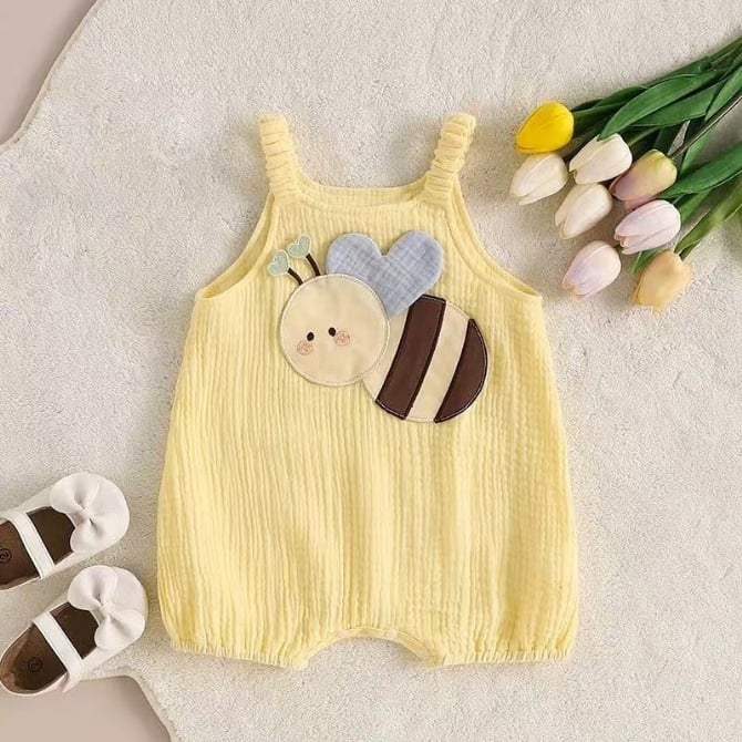 Unisex Baby Suspender Romper