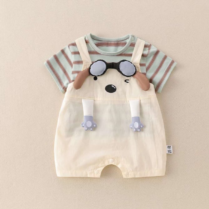 Cute Baby Fake Two-Piece Romper