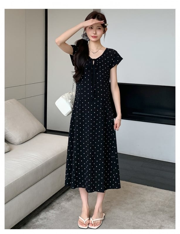 Summer Polka Dot Maternity Dress