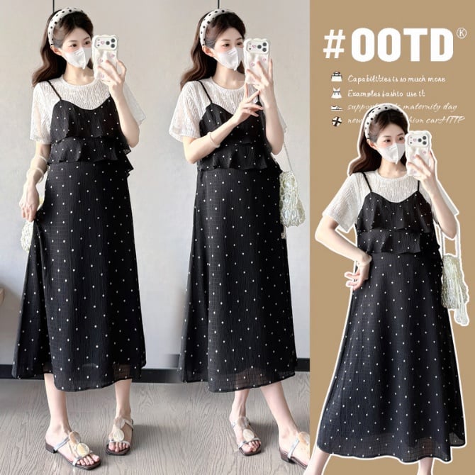 Maternity Faux Two-Piece Dress