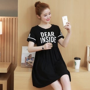 Summer new cotton printed pregnant women breast dress